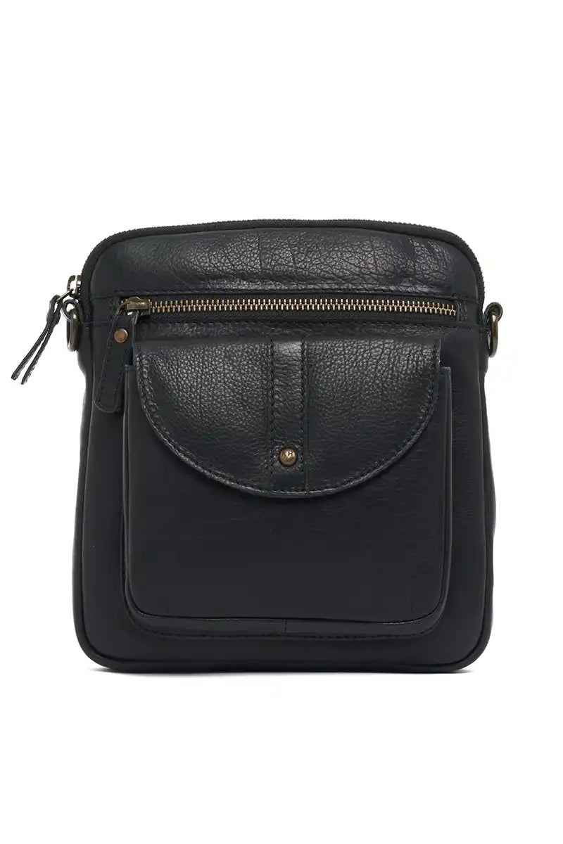Helen Cross Body Bag in Black by Rugged Hide