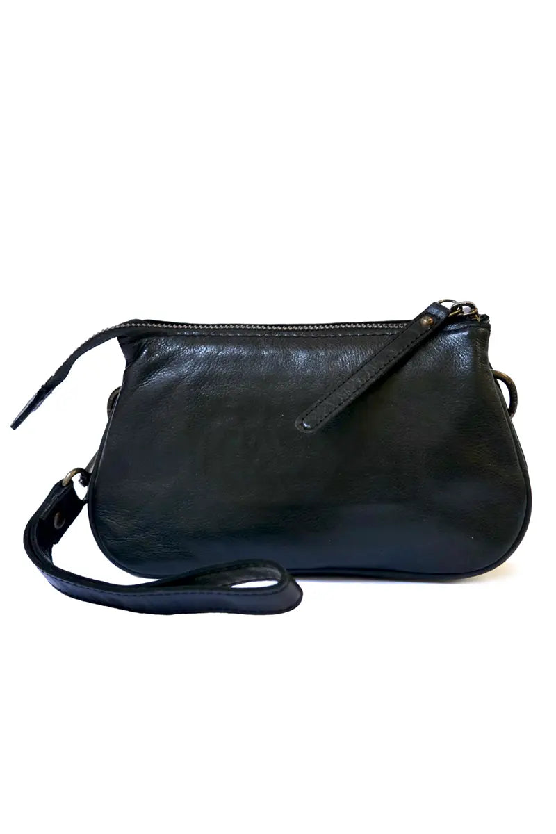 Rugged Hide St Kilda Clutch Wallet in Black side