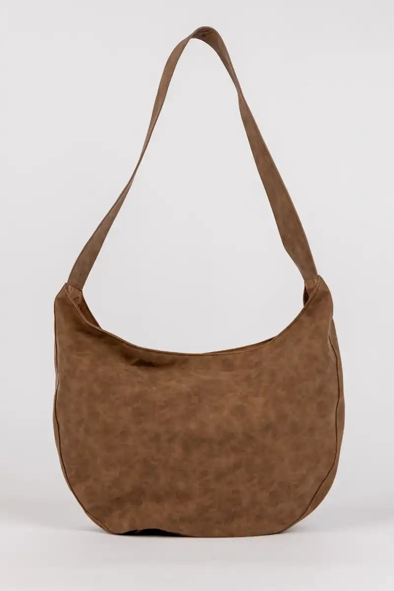 Rusty Bobbie Suede Slouchy Tote Bag in Chocolate side view