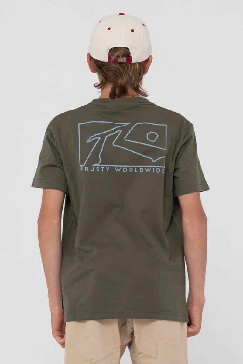 Rusty Boys Tee Boxed Out Short Sleeve Back