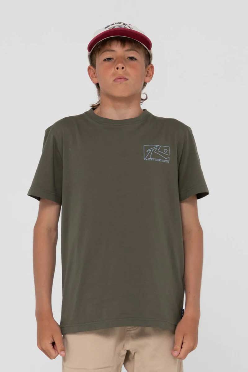 Rusty Boys Tee Boxed Out Short Sleeve Front