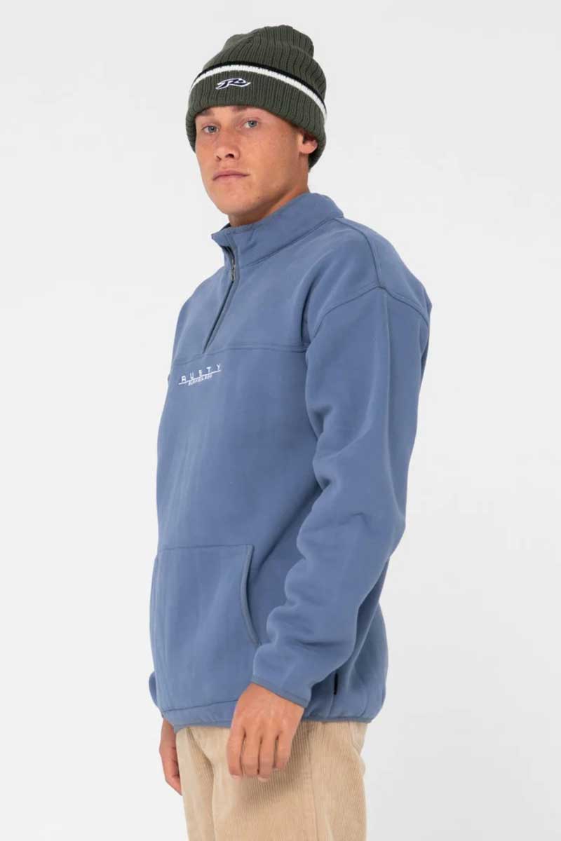 Rusty RS Relaxed Quarter Zip Super Fleece Side