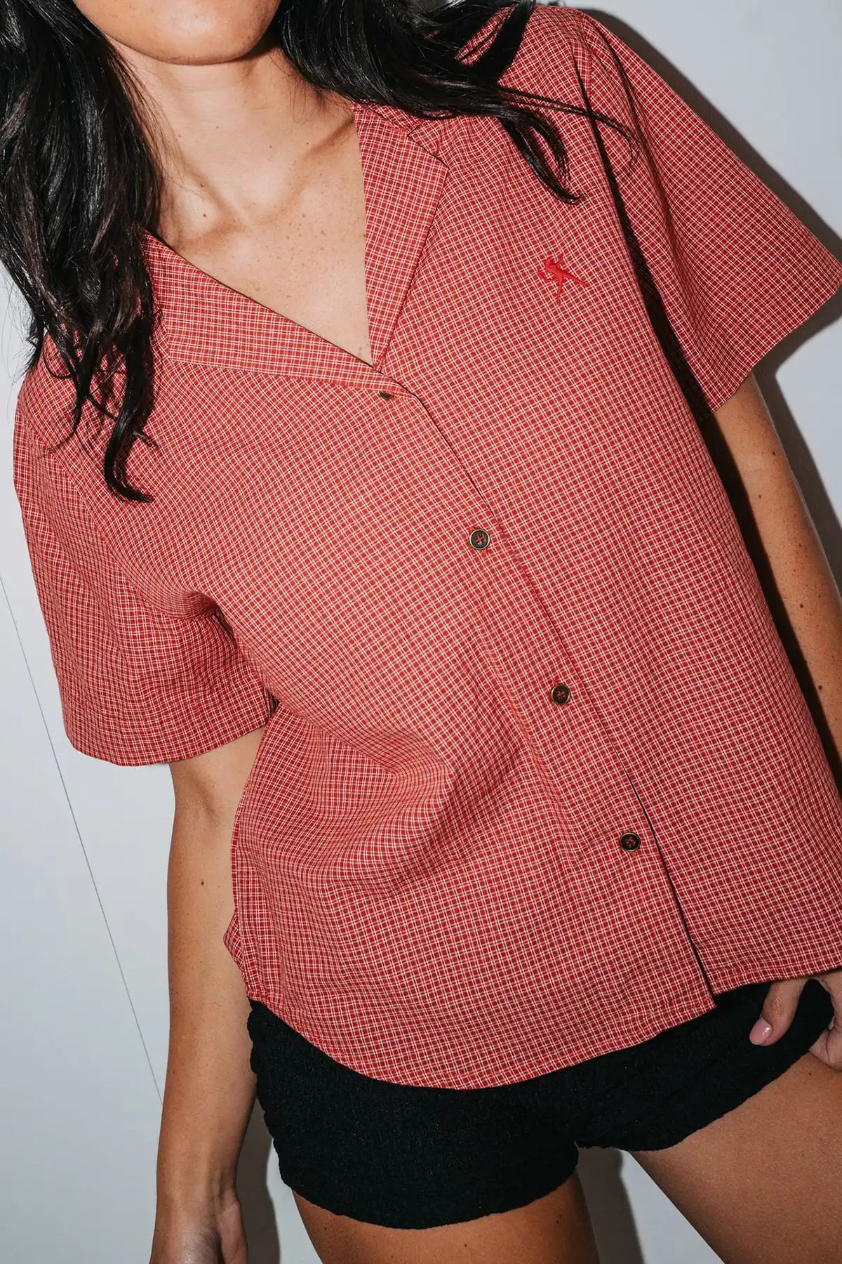 Rusty Summer Court Boxy Shirt — Red
