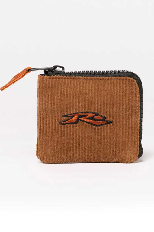 Rusty Zip Wallet Static Cord in Camel front with embroidered logo