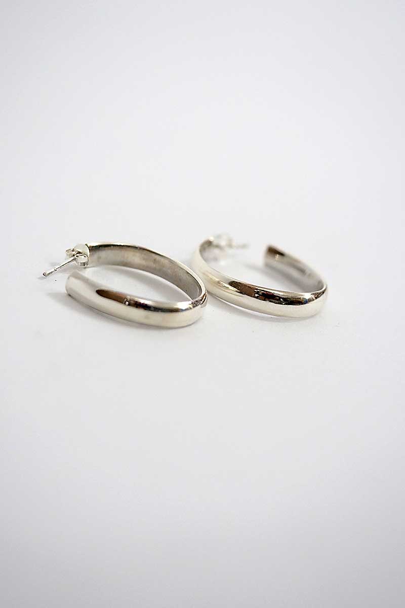 Sterling SIlver Push Back Hoop Earrings Thickness