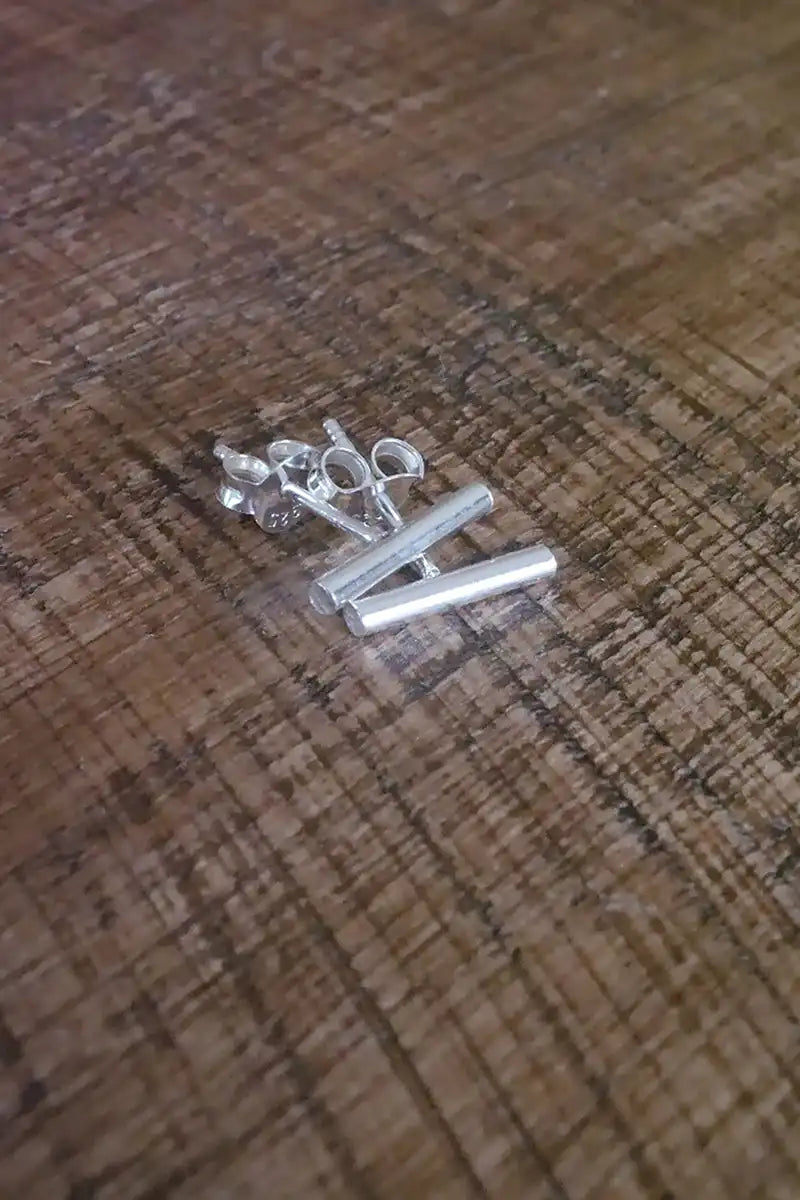 Silver T Bar Earrings