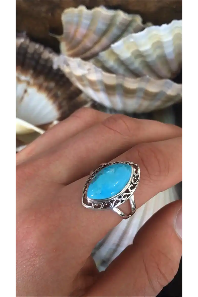 Boho Turquoise and Silver ring