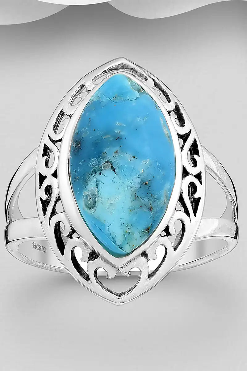 Womens Turquoise sterling silver ring