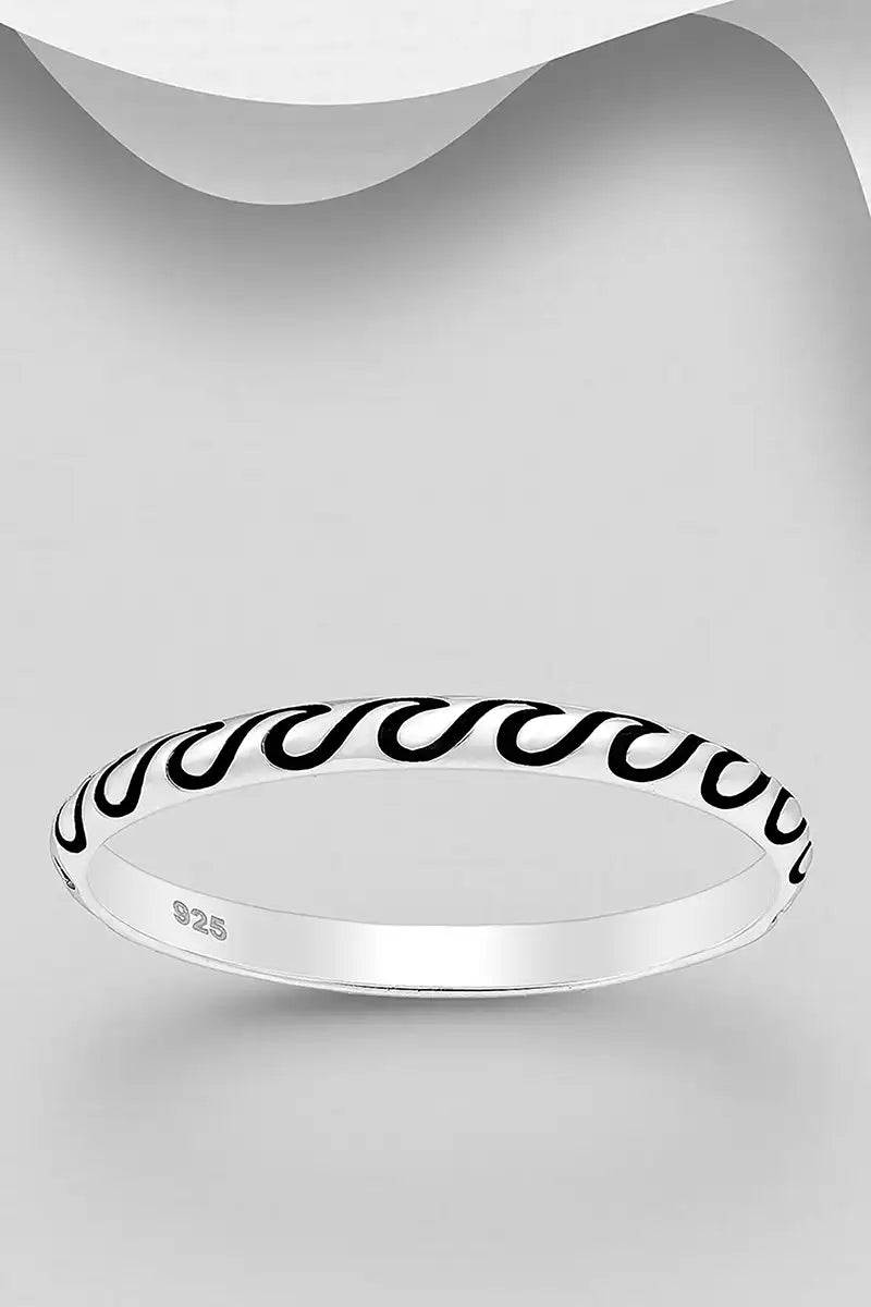 Sterling silver wave ring