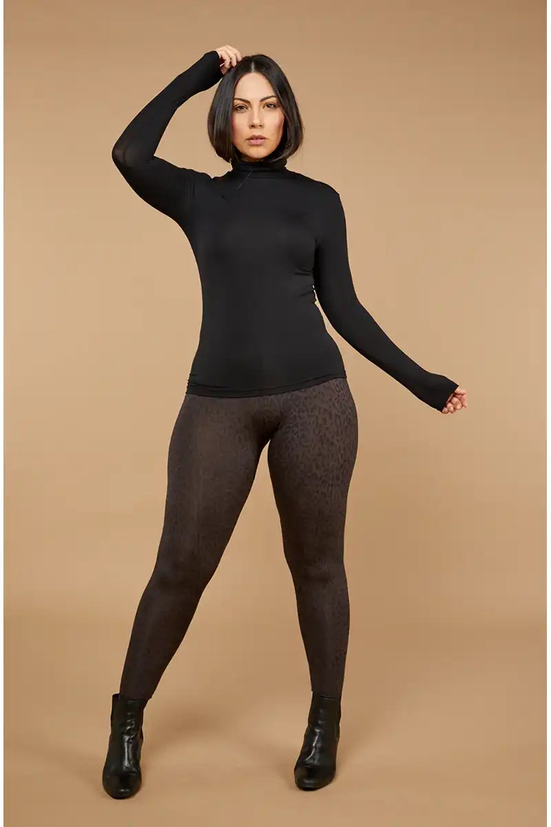 Tani Wild Licorice Micro Modal Stretch Legging front view