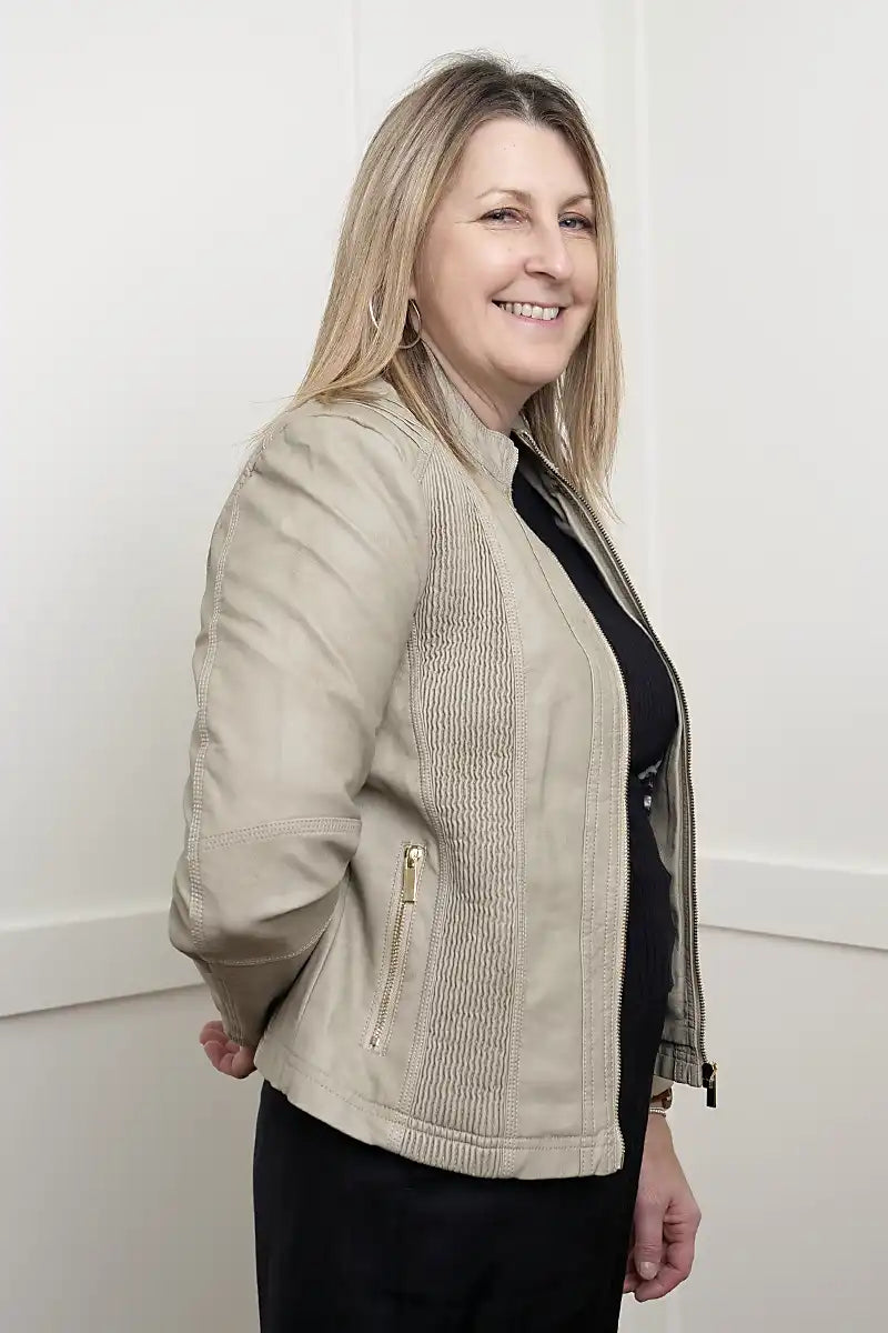 The Rebel Ridge Jacket – Oat side view