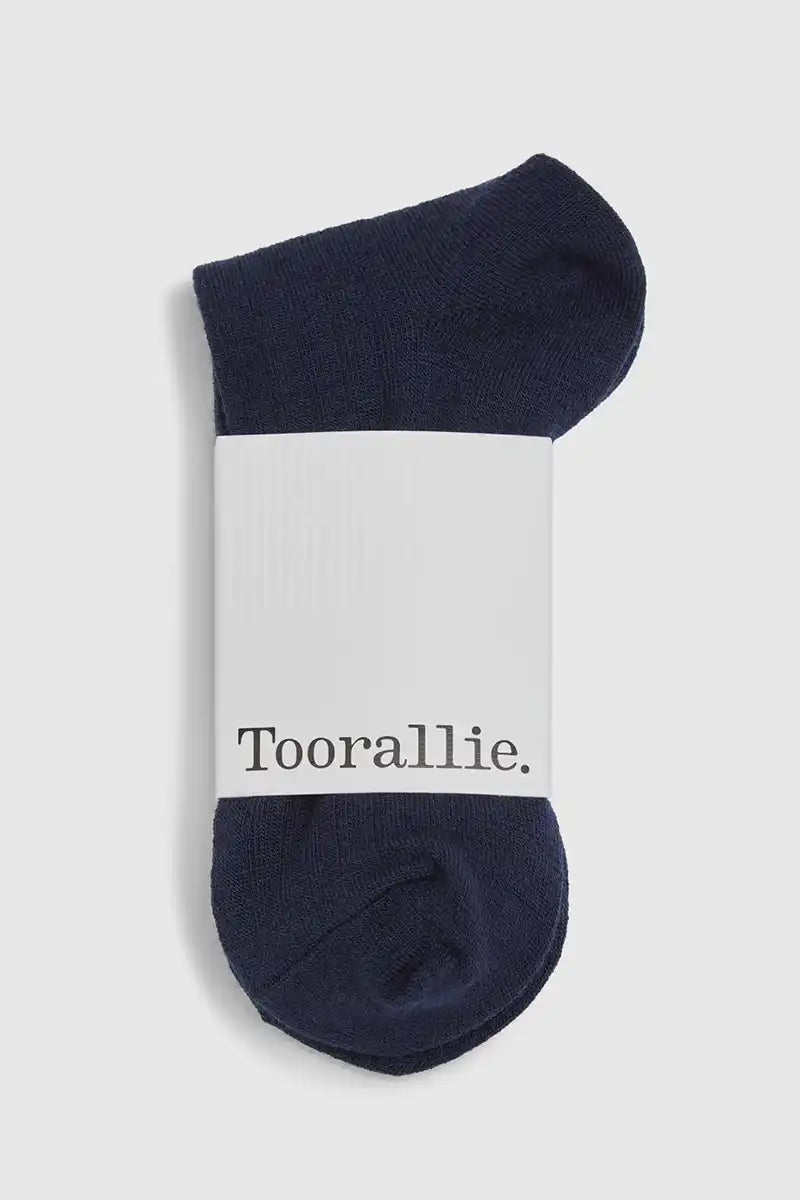 Toorallie Fine Merino Socks in Navy in packaging