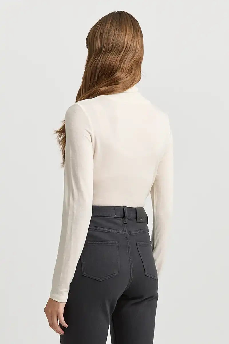 Toorallie Turtleneck Merino Tee in Warm White