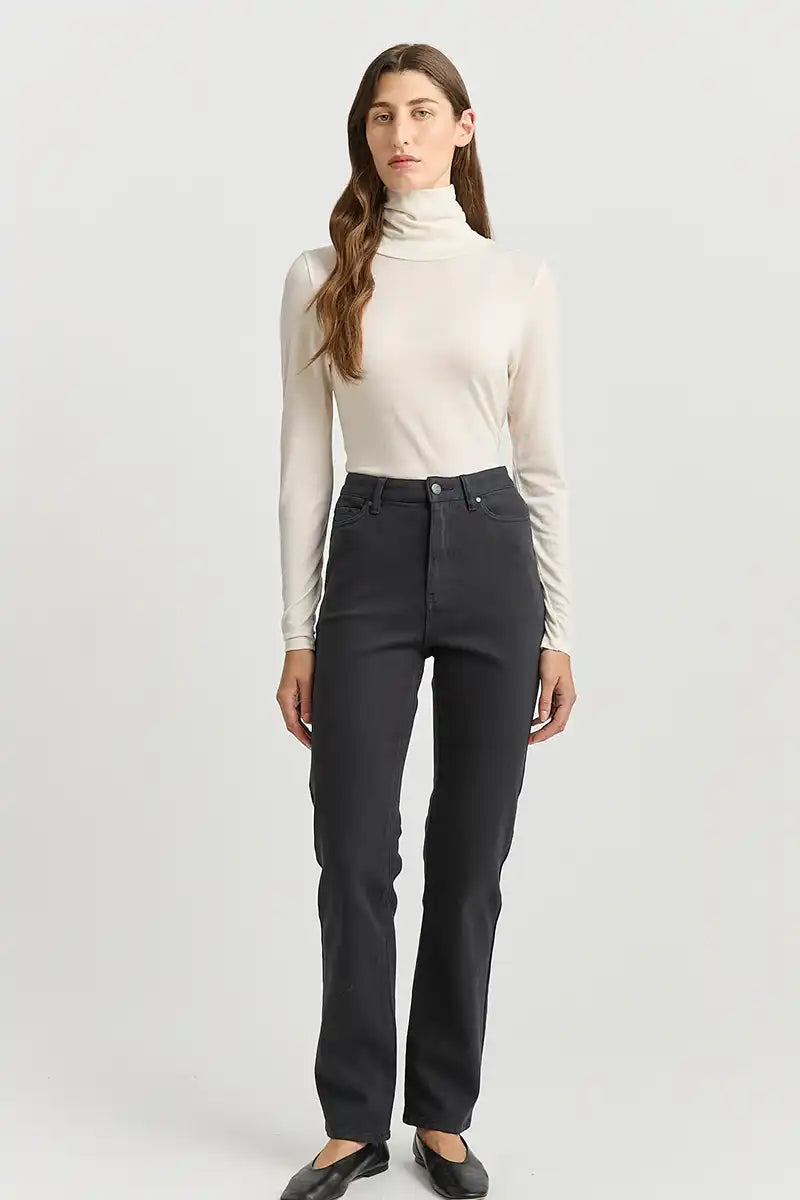 Toorallie Turtleneck Merino Tee in Warm White