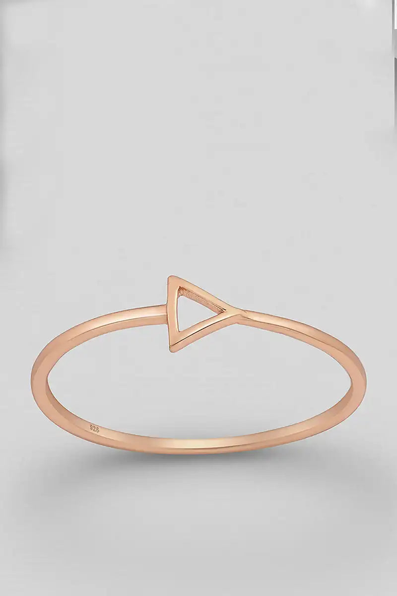 Triangle rose gold plated ring