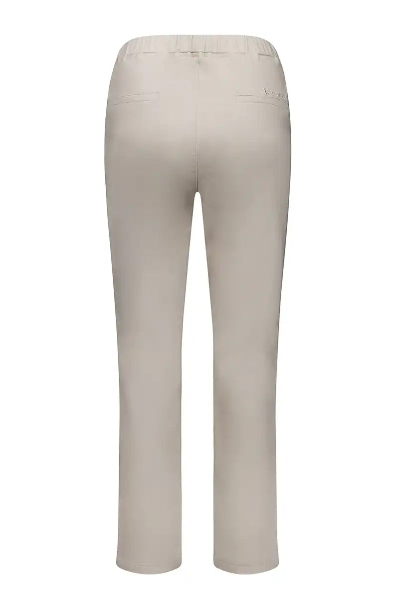 Vassalli Ankle Grazer Pant - Slim Leg Elastic Waist in Pumice back garment only view