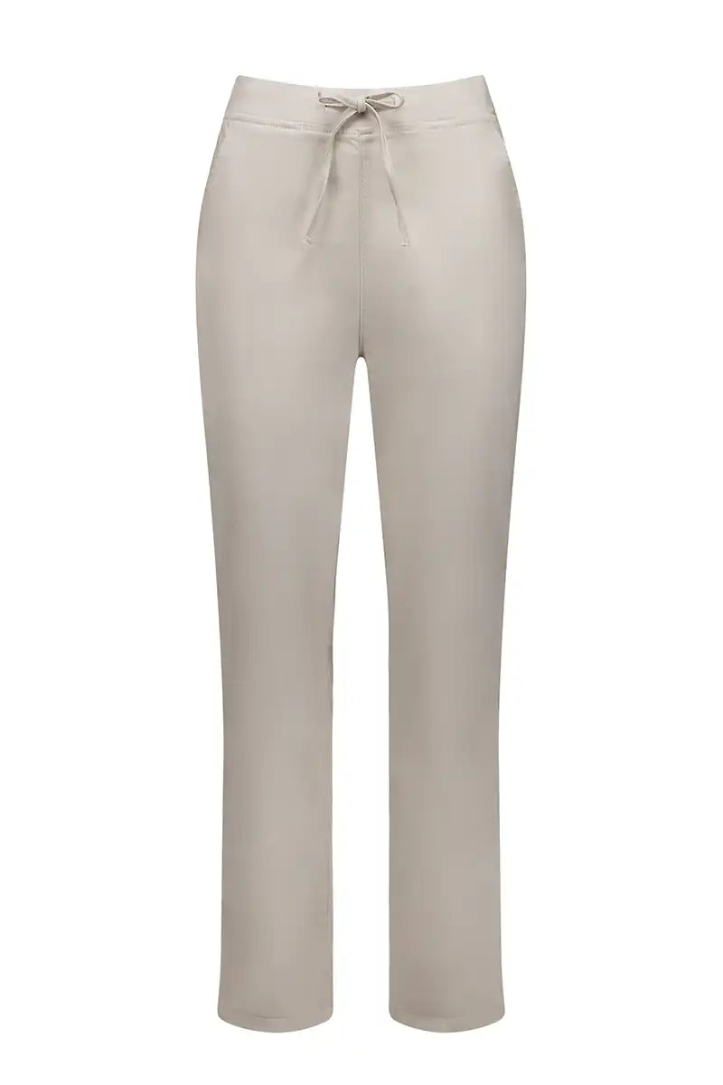 Vassalli Ankle Grazer Pant - Slim Leg Elastic Waist in Pumice front garment only view