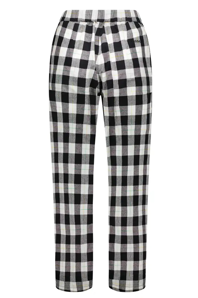 Vassalli Rainbow Check Slim Leg 7/8 Pant back garment only view
