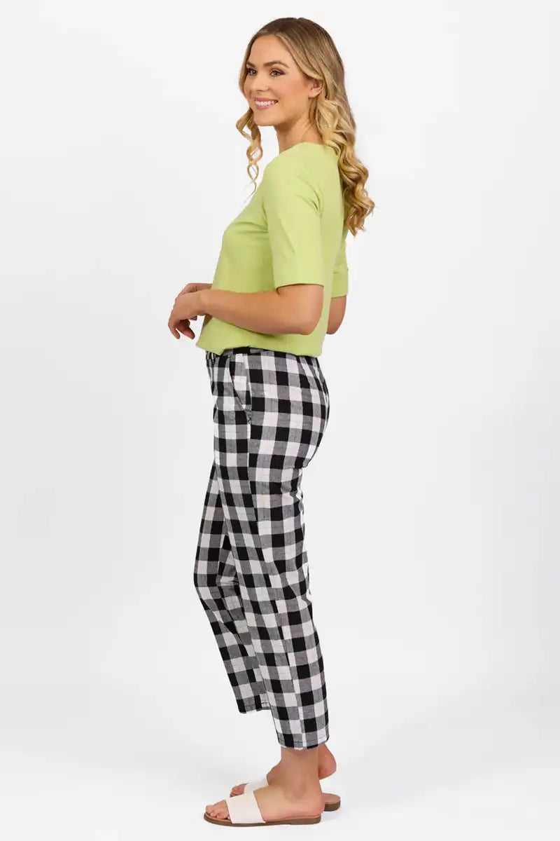 Vassalli Rainbow Check Slim Leg 7/8 Pant side view