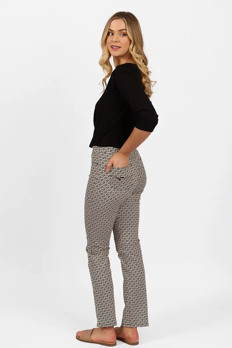 Vassalli Slim Leg Full Length Pull On Pant in Sahara side view