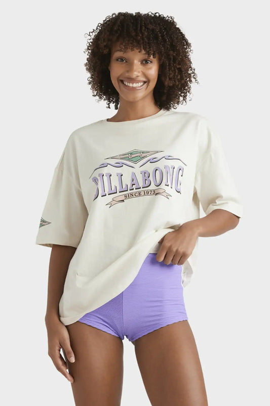 Womens Wave Out T-Shirt – Light Grey front view