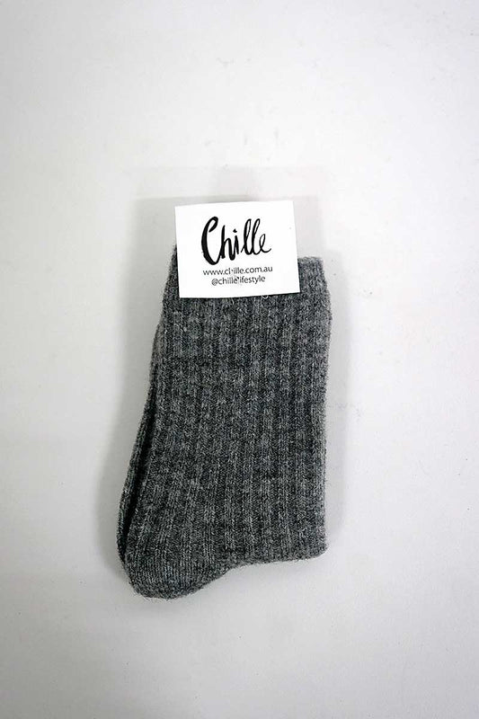 Wool Blend Socks Dark Grey