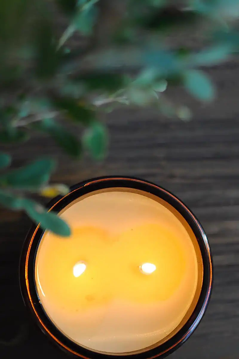 soy candle top view