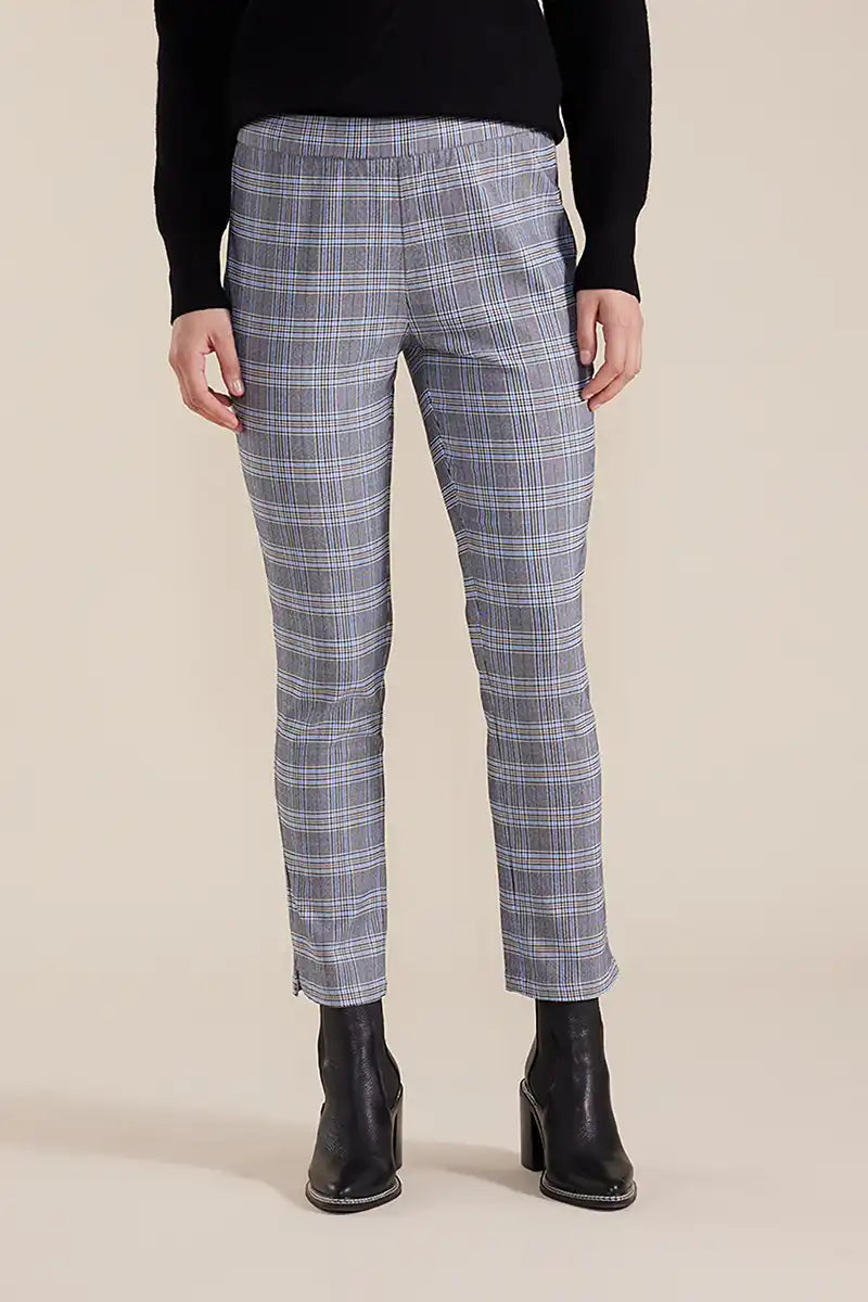Marco Polo 7/8 Stretch Pant in Blue Check front