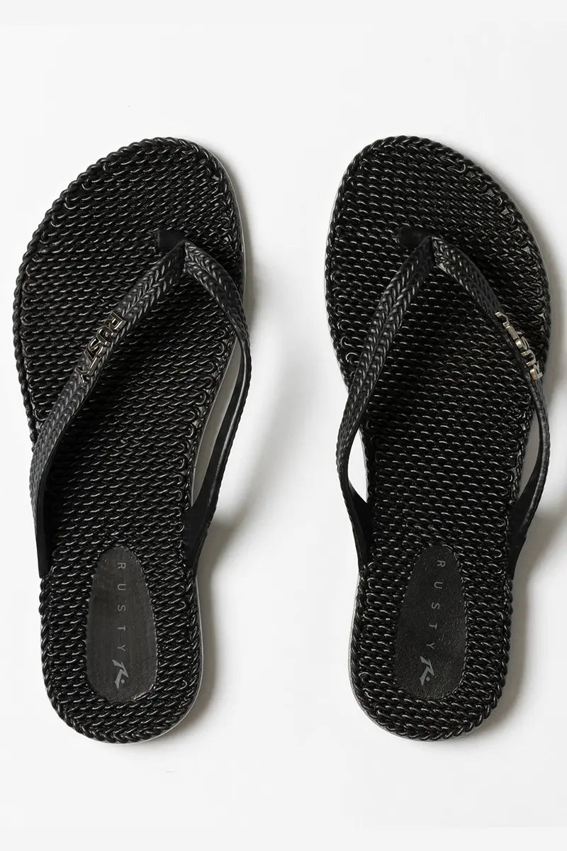 Rusty Womens Flippin Tong in Black