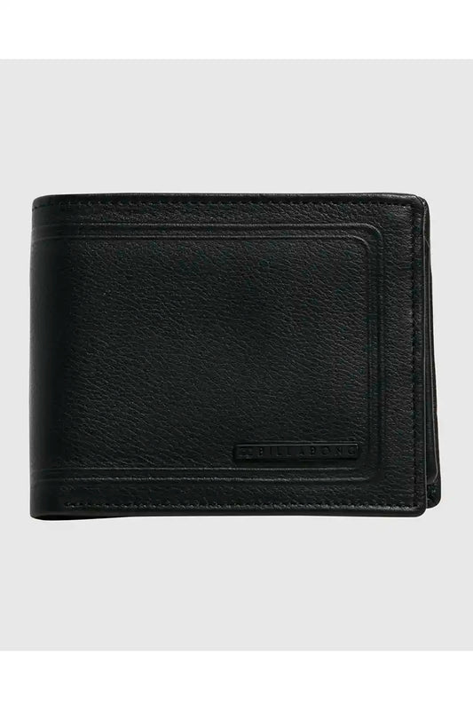 Billabong Mens Scope 2-in-1 Leather Wallet in Black