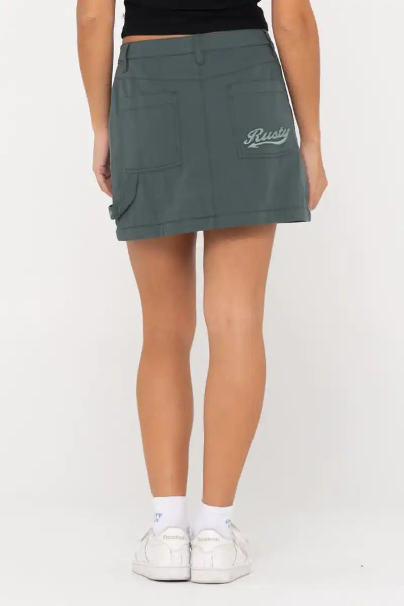 Rusty Womens Skirt Billie Low Rise Ripstop Zip Off Back Mini