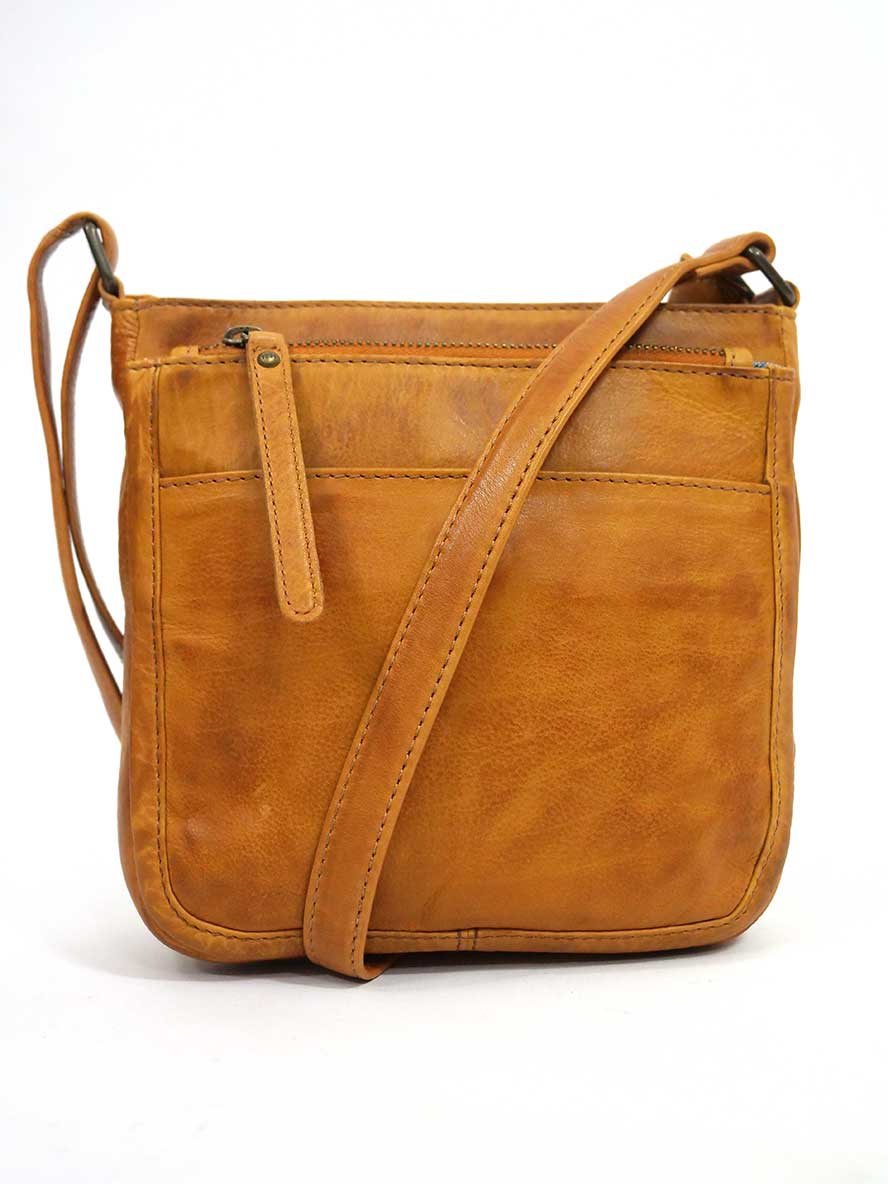 front of Rugged Hide Ladies Cross Body Bag - Pam in Tan