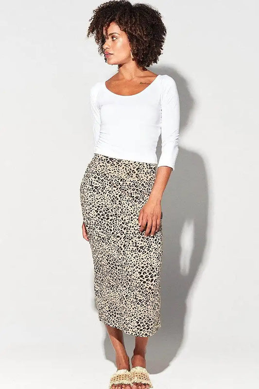 Leopard Bamboo Maxi skirt - Whitney front