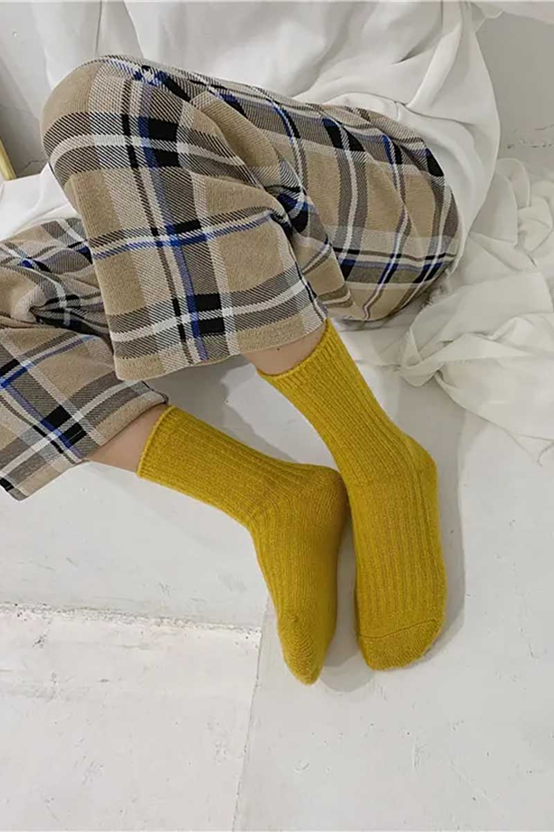 Wool Blend Socks in Mustard