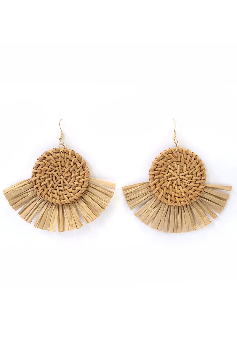 Natural Large Circle earrings in Tan