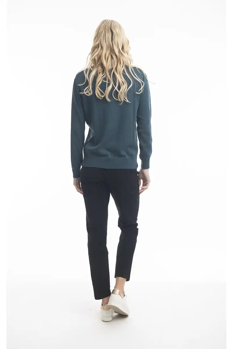 Orientique Jumper V-Neck in Mediterranean Back