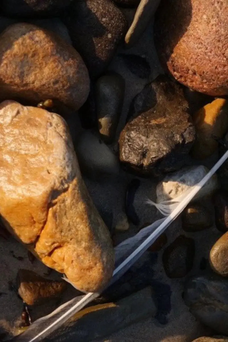 pebbles on the tasmanian coastline