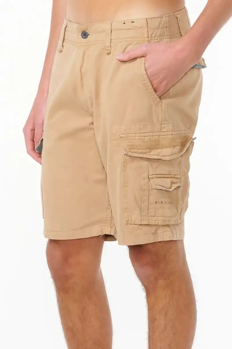 Rip Curl Mens Trail Cargo Walkshort in Khaki Side