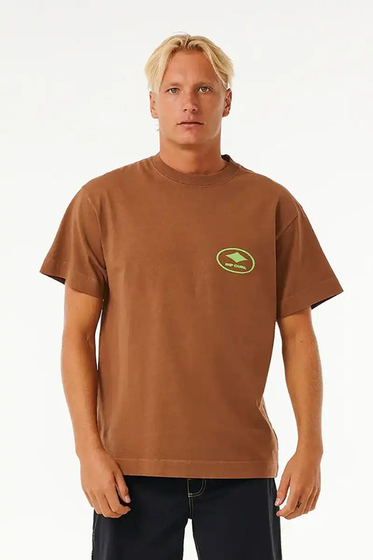 Rip Curl Tee Quality Surf Products Oval in Mocha