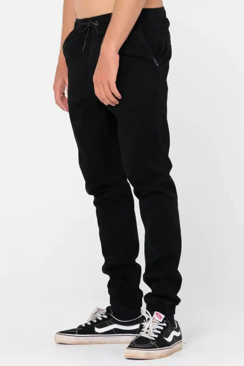 Rusty Mens Elastic Pant Hook Out Black Side