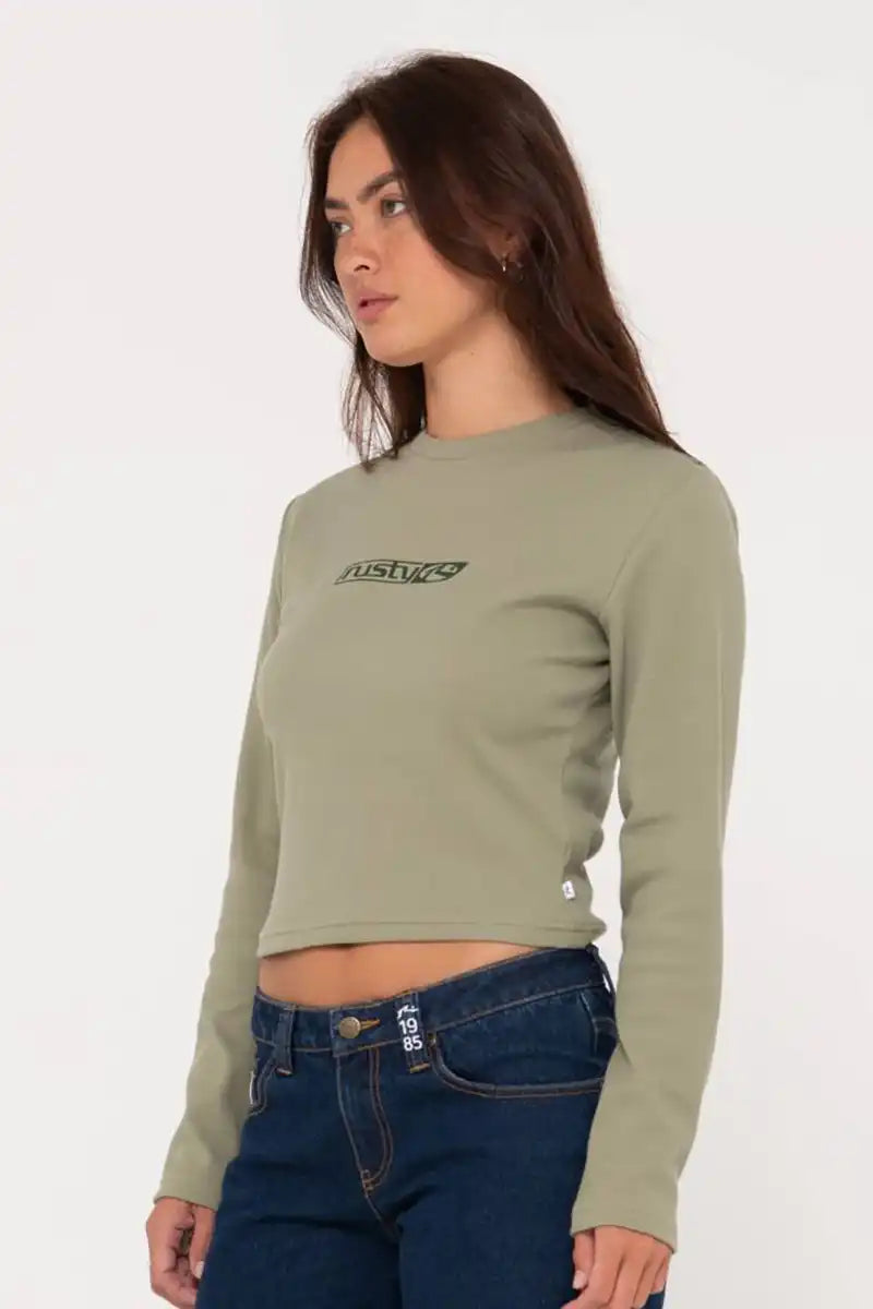 Rusty Women Tee Racer Long Sleeve Skimmer Side