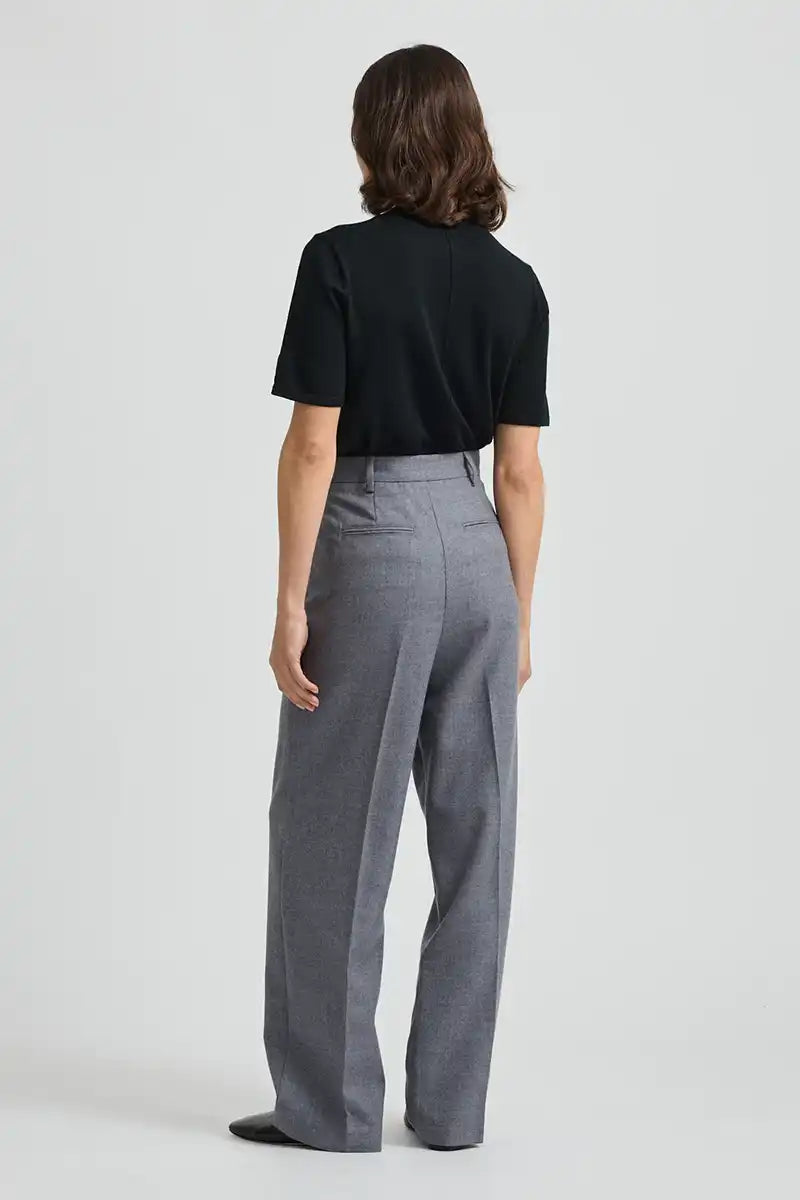 Toorallie Women's Pant Woven Wool in Mid Grey Back