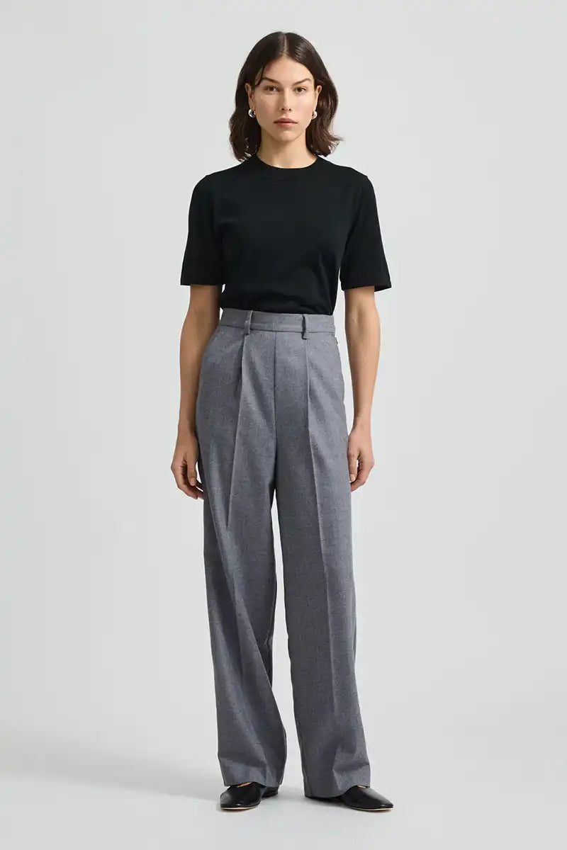 Toorallie Women's Pant Woven Wool in Mid Grey