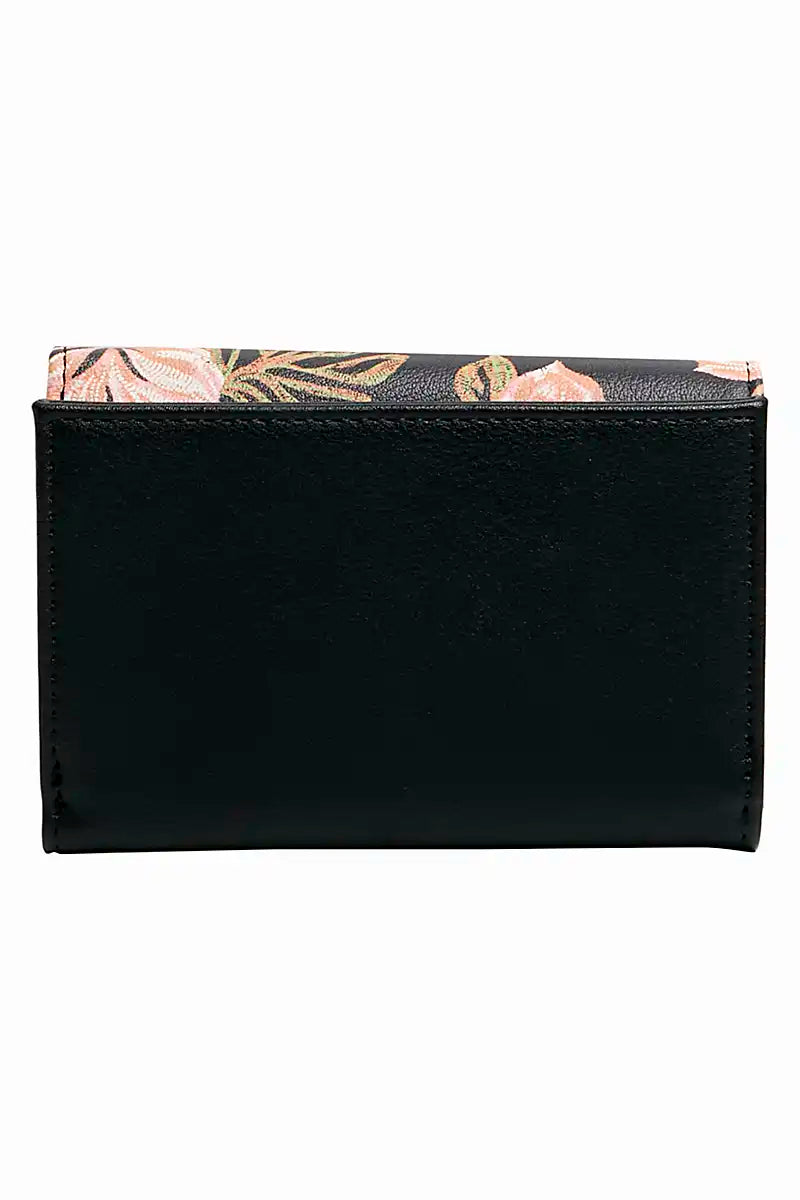 Billabong Women's Wallet Tropics Trifold in Black Pebble - back view