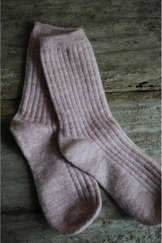 Wool Blend Socks In Lilac