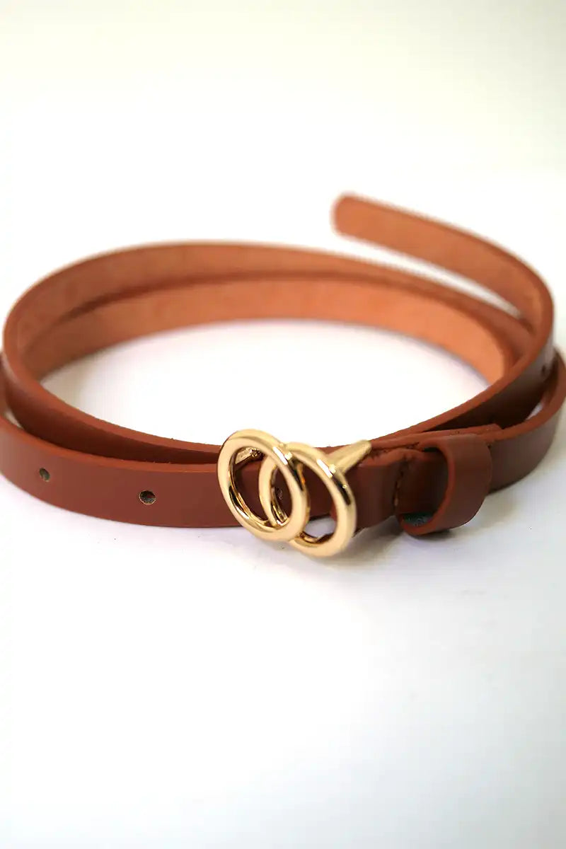 Chille Womens Skinny Belt in Rust