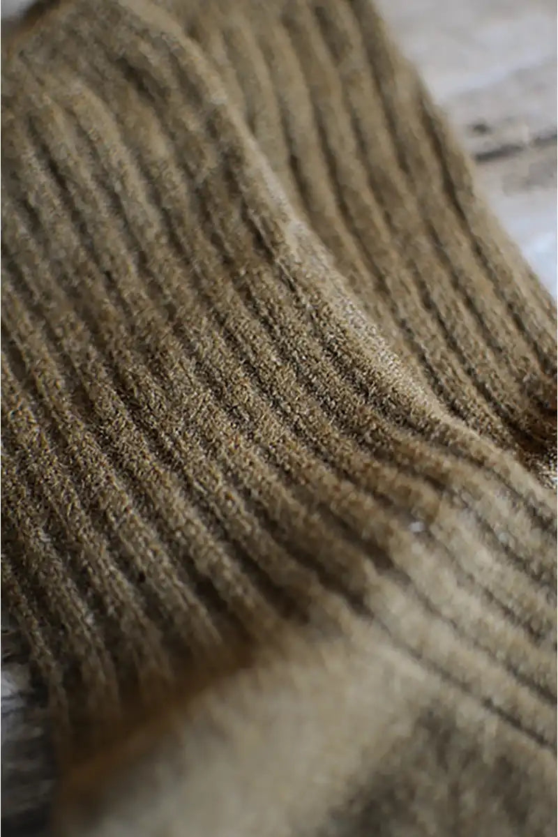 Womens socks in khaki colour close up