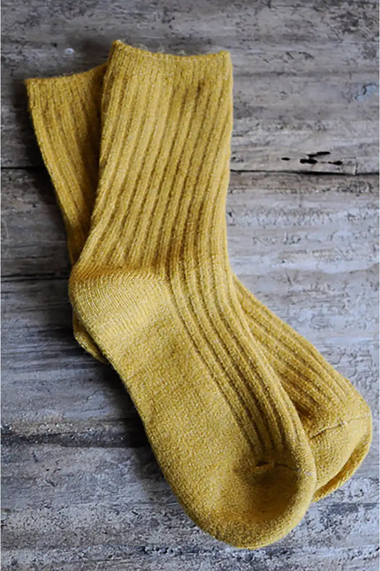 Womens wool blend socks in Mustard