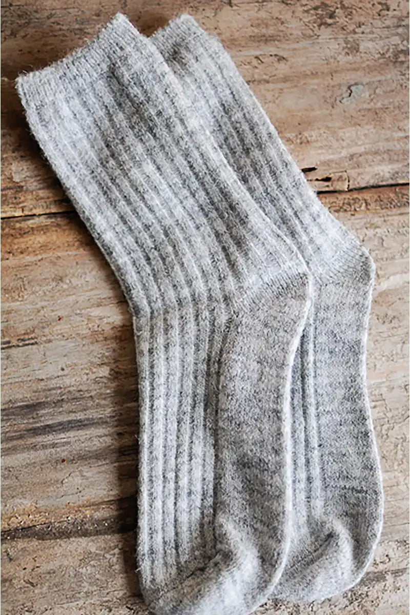 Wool Blend Socks in Light Grey