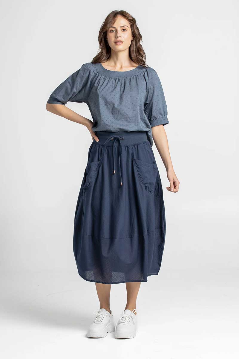 Boom Shankar Guru Skirt Basic - Navy front view